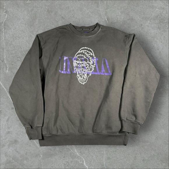Inaka Power Sweatshirt Mens Large Grey Ape Gym Crewneck Pullover Activewear Pump - Picture 1 of 7